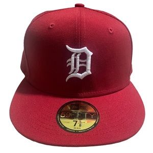 Detroit Tigers New Era 5950 Red Hat